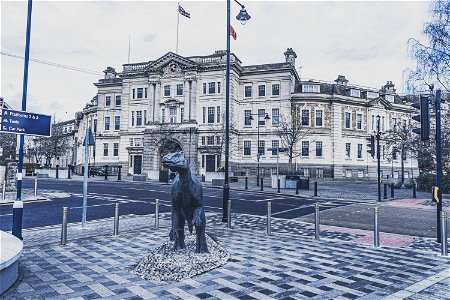 Dinosaur Maidstone County Hall.