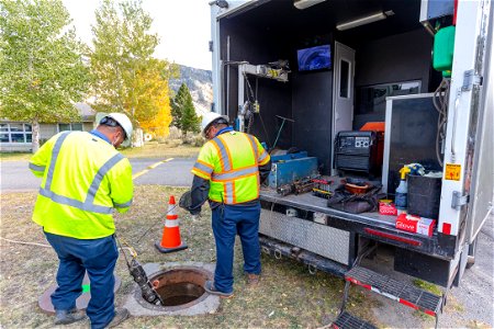 Water and wastewater infrastructure inspections: lowering the camera photo