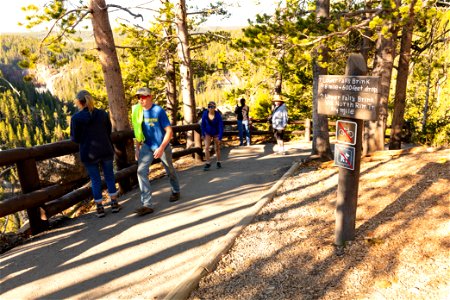 New pavement and railings at Brink of the Lower Falls Trail (3) photo