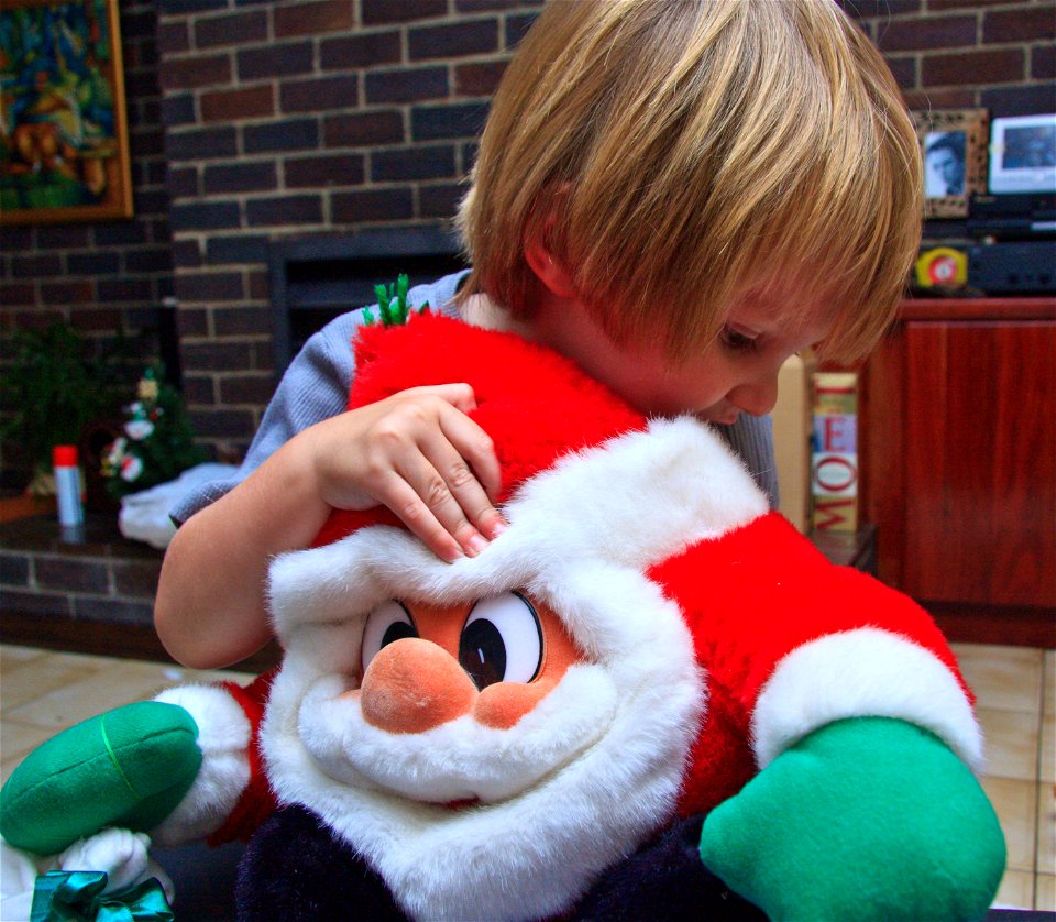 Hugging Santa photo