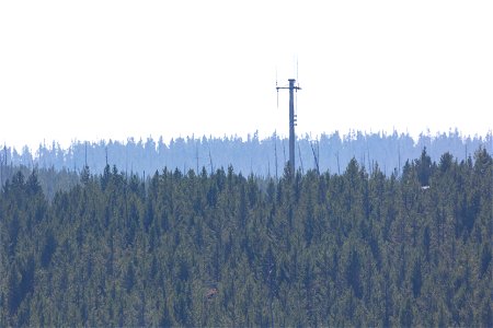 Communications tower at Old Faithful photo