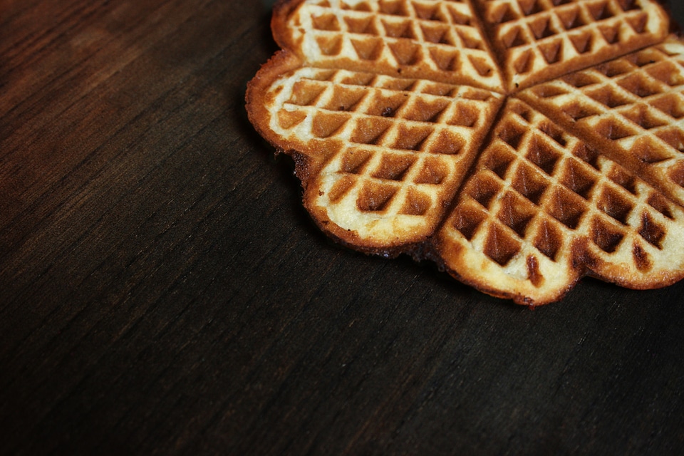 Food heart waffle breakfast