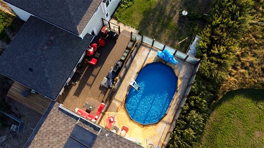 Drone Spots Pool!