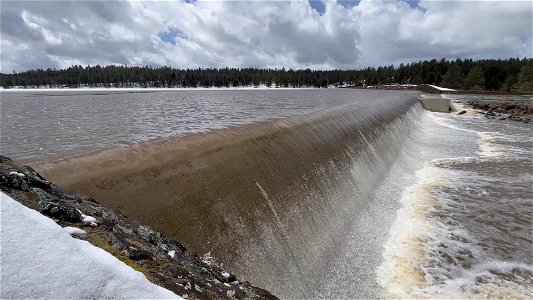 Upper Lake Mary dam overflow photo