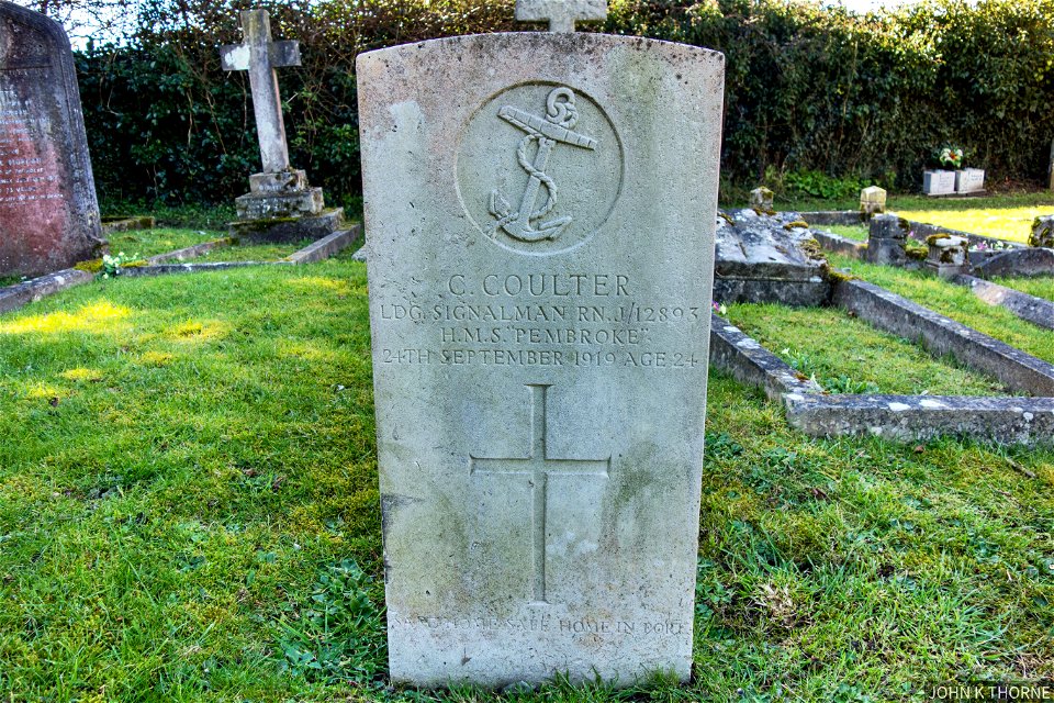 C. COULTER LDG SIGNALMAN RN. J/12893 H.M.S PEMBROKE