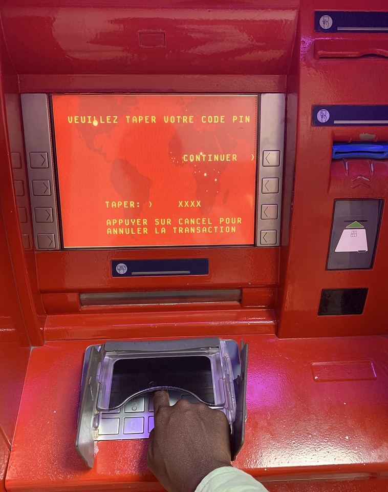 Cash machine money pin code