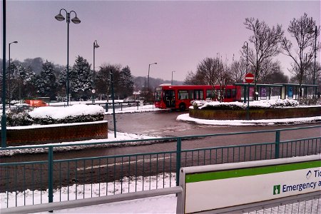 Addington Village Interchange in the snow photo