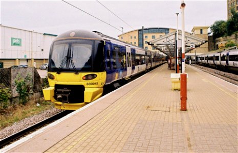 Refurbished Northern class 333 unit at Bradford Forster Square station photo