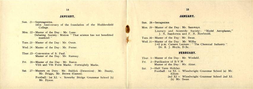 Huddersfield College Calendar - Winter Term 1940 - page 09 photo