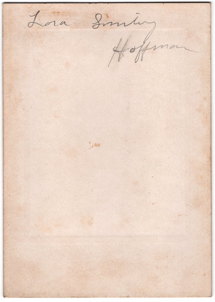 Back of Lora Hoffman (Full Cabinet Card)