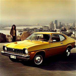 Midjourney Mashup: A 70s Compact Car photo