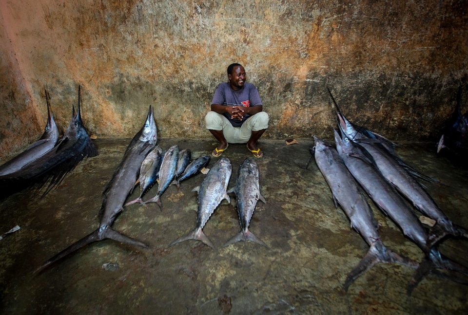 People man big fish