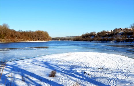 The confluence of the Mississippi (left) and Minnesota (right) Rivers at Fort Snelling State Park in Minnesota.