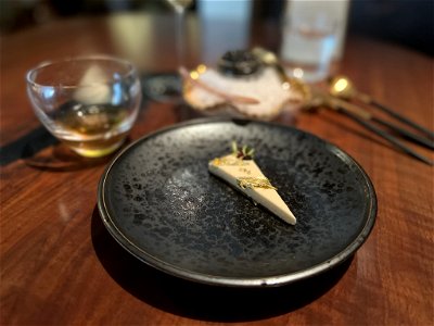 Caviar Supplement: White Asparagus Tart with Gold Leaf