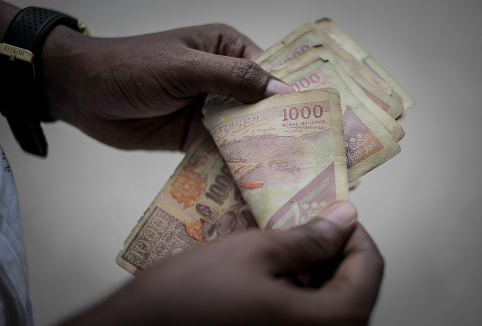 Man hand counting money