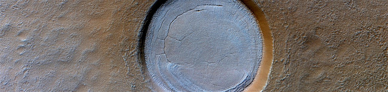 Mars - Layers in Crater Deposit in Northern Mid-Latitudes