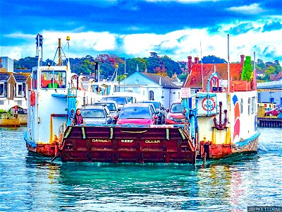 East Cowes to Cowes Chain Ferry. Floating Bridge.