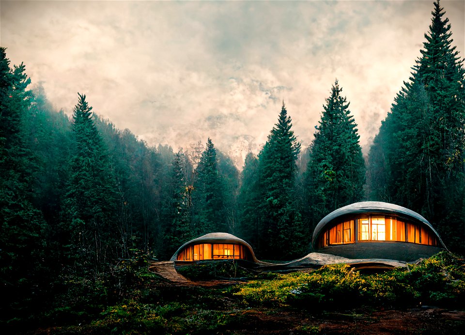 '3D Printed Concrete Forest Dwellings'