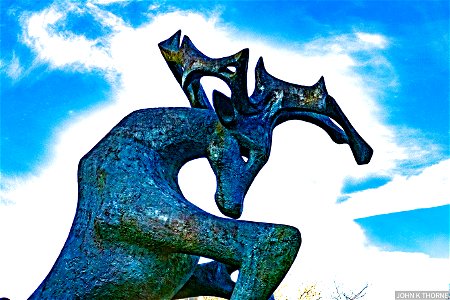 The stag, created by sculptor Edward Bainbridge Copnall