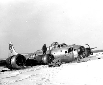 SC 199110 - This B-17 crashed on a field outside the town of Remagne, Belgium. 13 January, 1945.