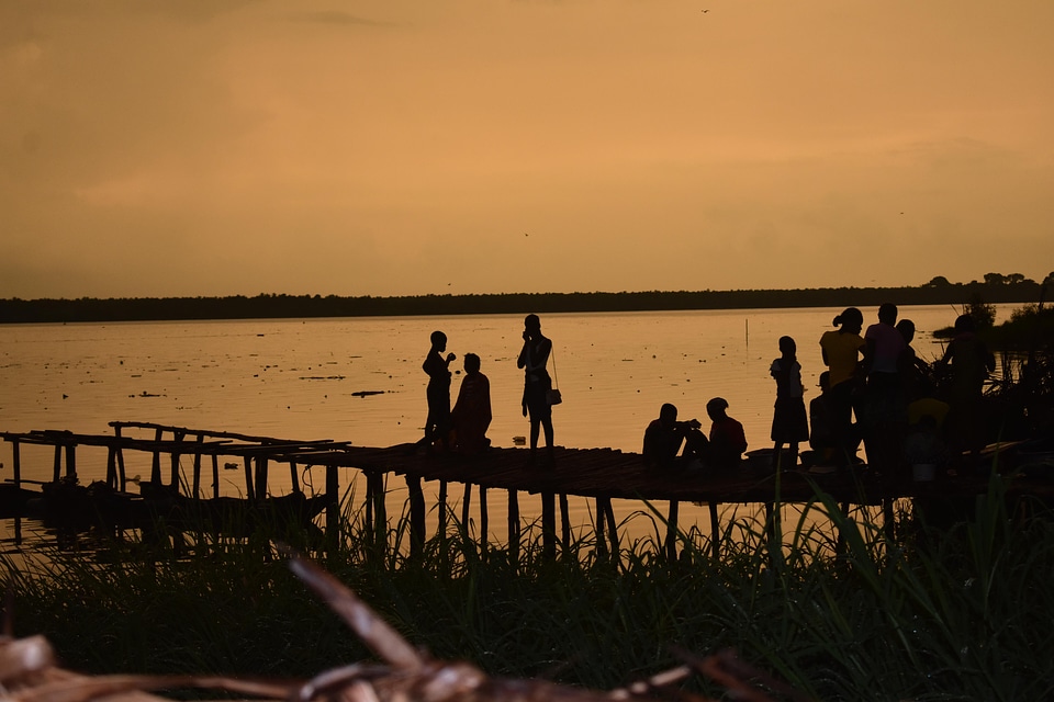 Sunset kids people