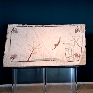 470 BCE Tomb painting the Diver Paestum Italy