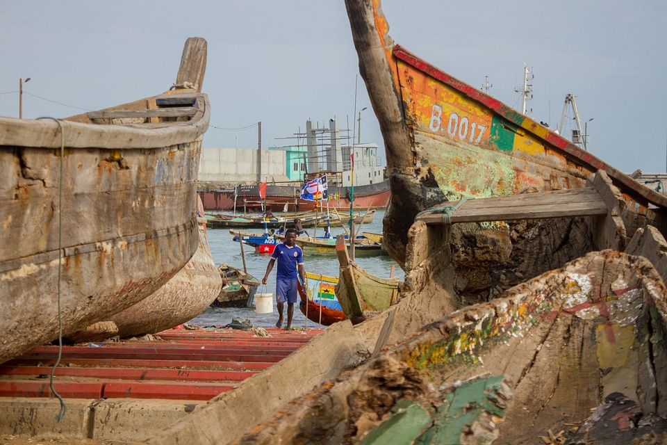 Boats landscape people photo