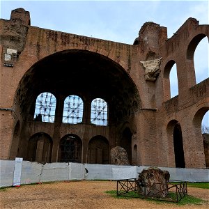 Arch of Basilica of Maxentius finished by Constantine Roman Forum Rome Italy
