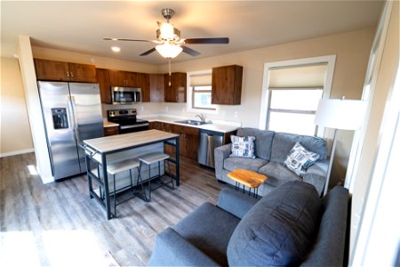 Housing improvement project goal 1: one-bedroom unit, kitchen and living area