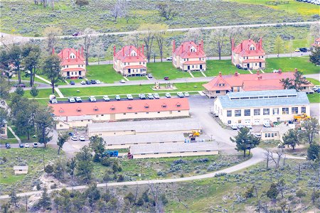 Officer's Row, North Disrict Facilities, Fire Cache, and Yellowstone Center for Resources from Mt. Everts photo