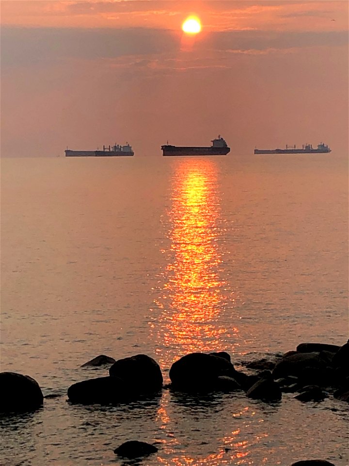 Three Ships and a Sunset Galore