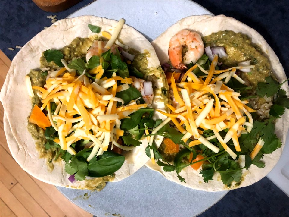 Shrimp Tacos, Way Overloaded
