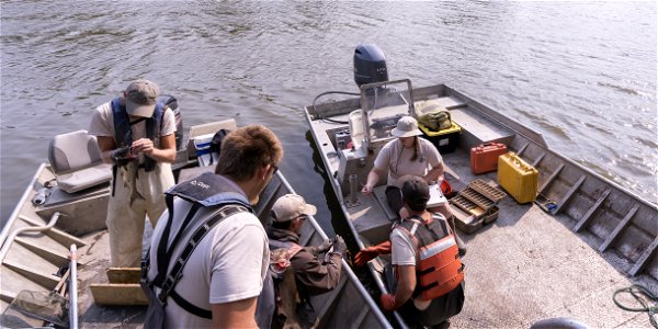Invasive Carp Research on the James River in South Dakota. Photo: Sam Stukel (USFWS)