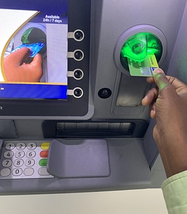 Credit card ATM cash withdrawal photo