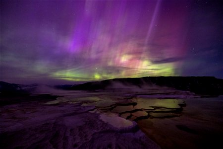Northern Lights April 23, 2023: Hot spring reflection