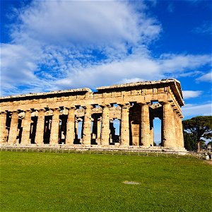 Side View Temple of Neptune Paestum Itlay