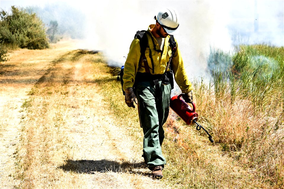 BLM’s Folsom Lake Veterans Crew perform RX Burn at Cosumnes River Preserve restoring critical habitat.