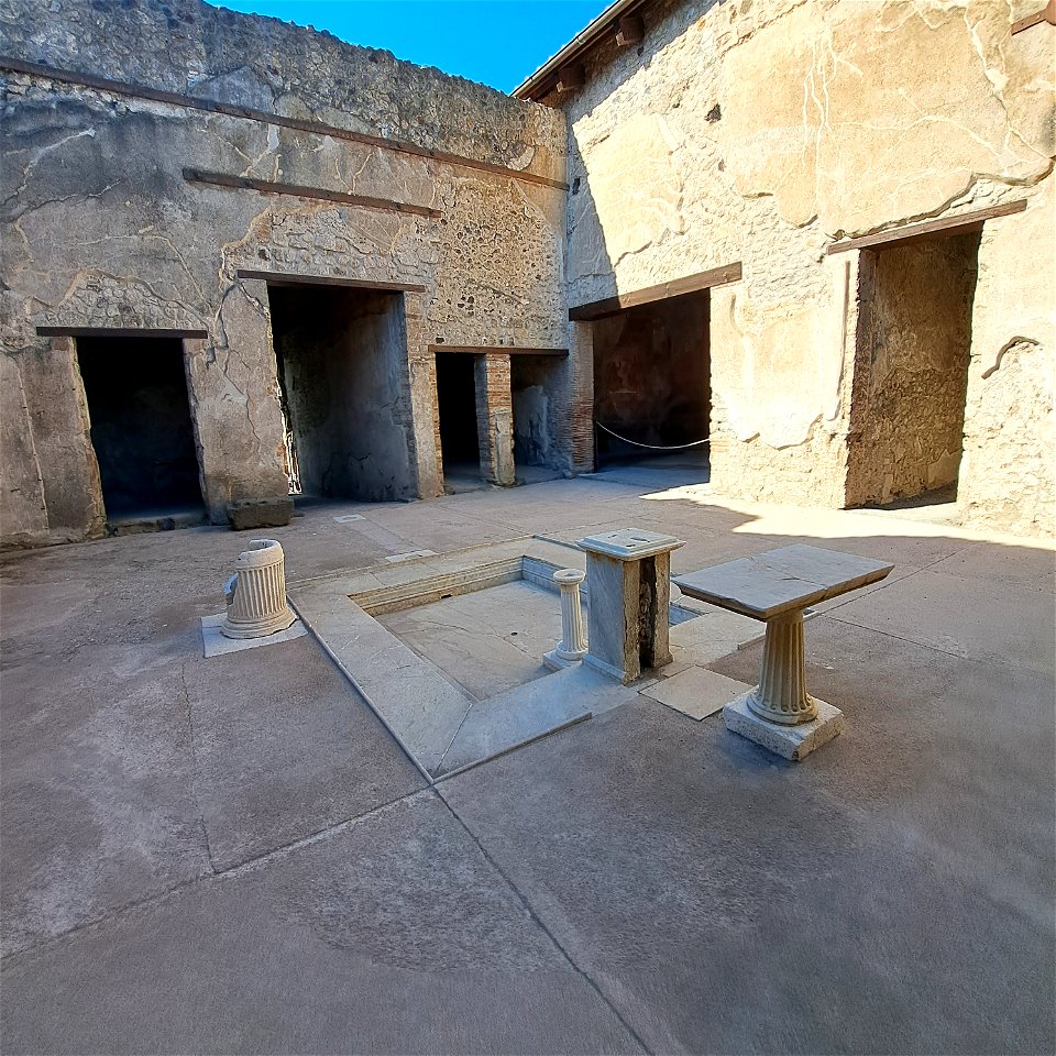 Impluvium marble not sure what house maybe House of Sirico Ruins Pompeii Italy