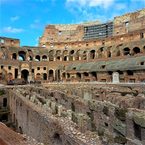 View of Marble on side Colosseum Rome Italy