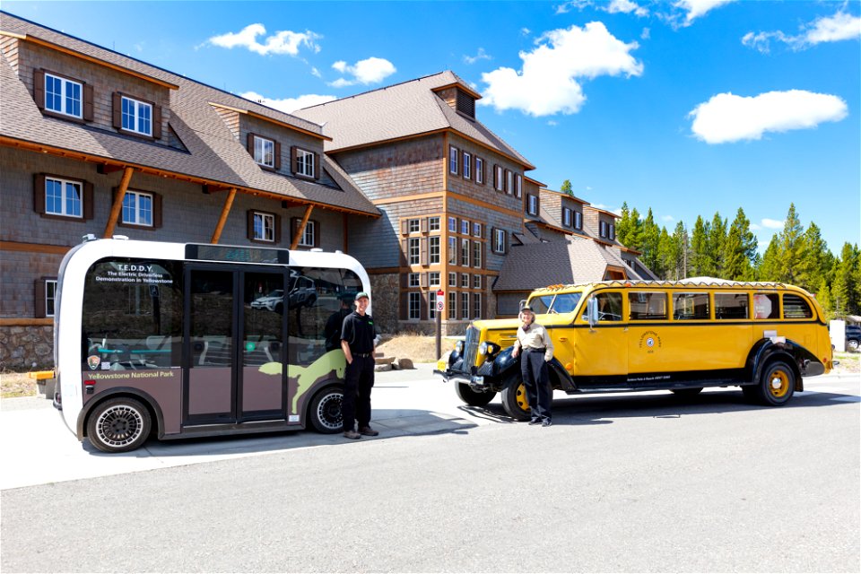 Transportation in Yellowstone, old and new: Beep and Xanterra Drivers photo