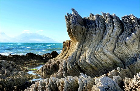 Folded Limestone Kaikoura. NZ photo