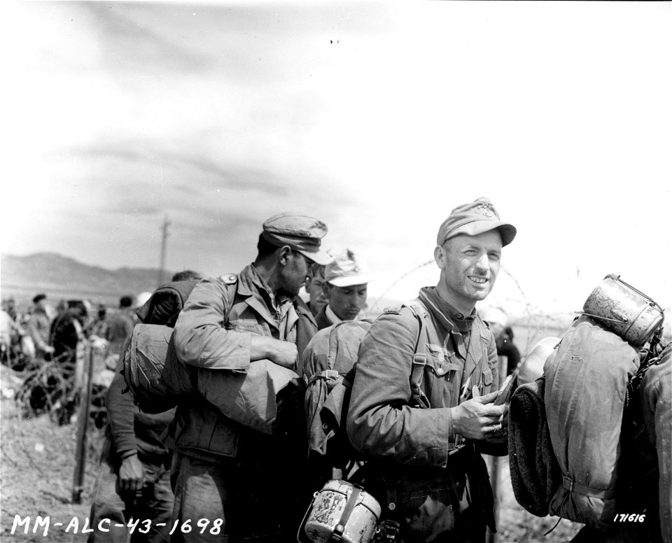 SC 171616 - German soldiers that were taken prisoner after the Allied Armies had crushed the Axis troops in the whole of North Africa. 9 May, 1943.