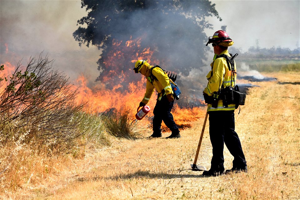 BLM’s Folsom Lake Veterans Crew perform RX Burn at Cosumnes River Preserve restoring critical habitat.