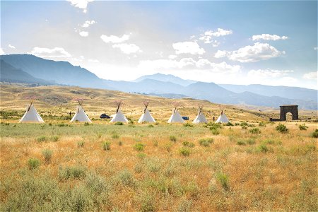 Yellowstone Revealed: Teepees at North Entrance in Gardiner, Montana photo