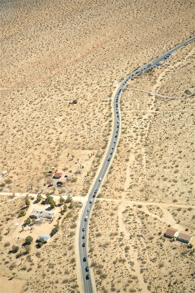 Aerial view of Joshua Tree National Park West Entrance