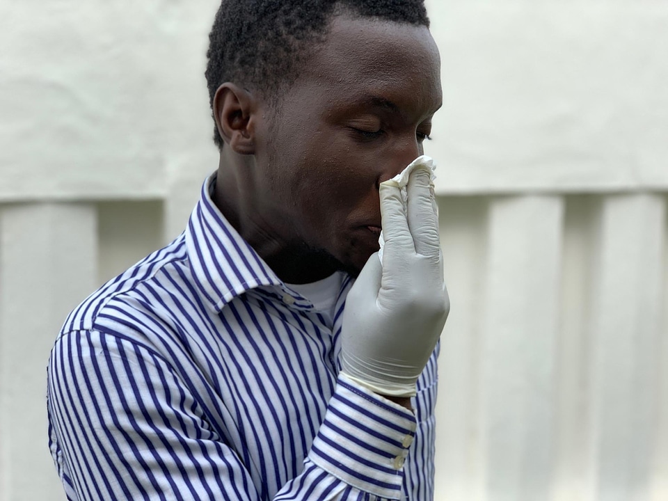 Gloves sneeze blow your nose