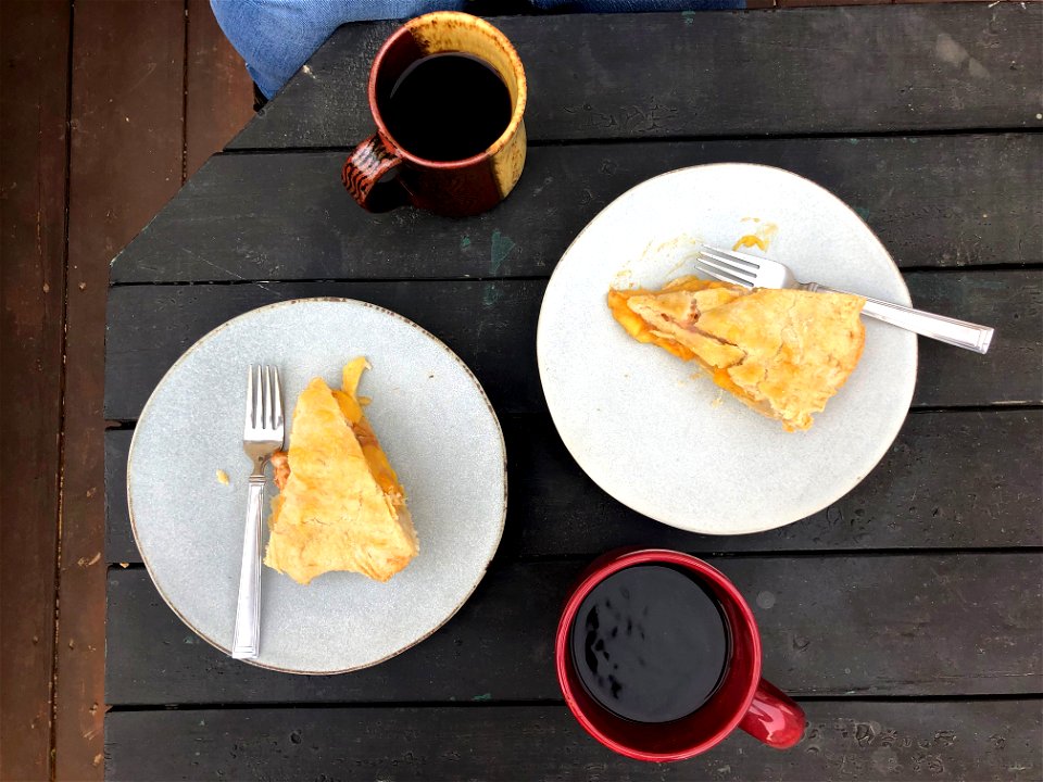 2021/365/238 Peach Pie, Coffee, and Us Together