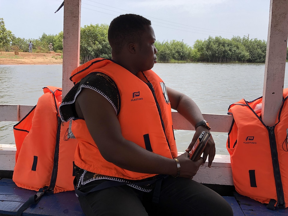 Man ecotourism motorized boat