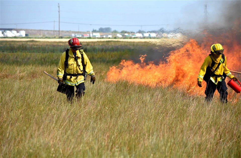 BLM’s Folsom Lake Veterans Crew perform RX Burn at Cosumnes River Preserve restoring critical habitat.