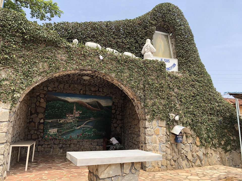 Marian grotto Virgin Mary statue parish